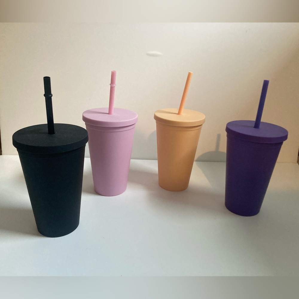 Colorful Tumbler Set with Straws